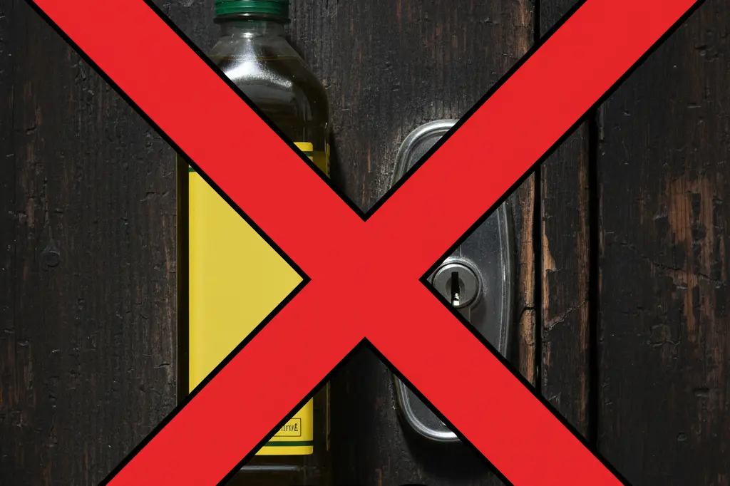 استفاده از روغن خوراکی برای قفل در اشتباه است و باعث بدتر شدن مشکل گیر کردن کلید می شود.