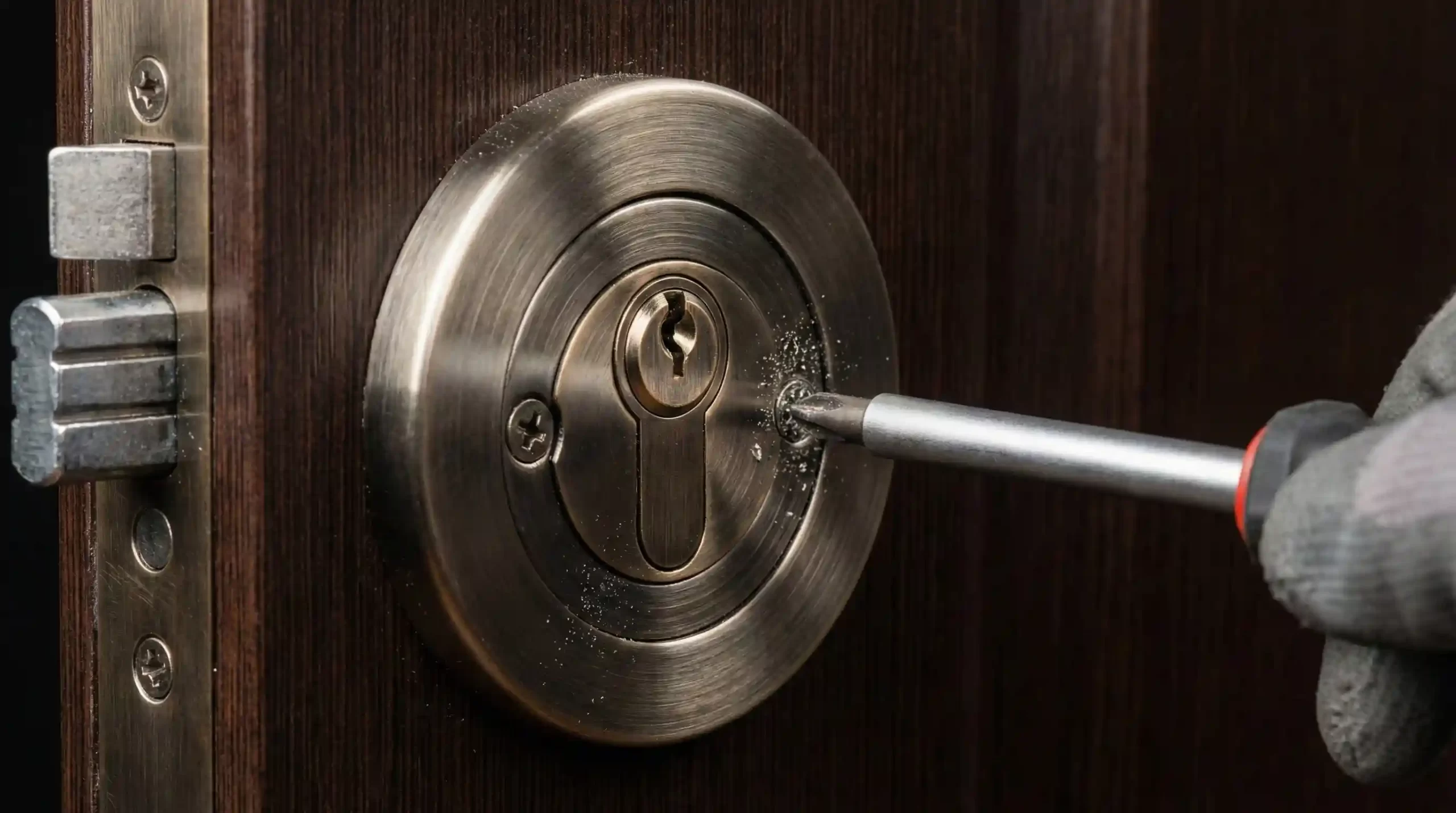 باز کردن محافظ (رزت) فولادی مغزی در دربهای ضد سرقت برای تعویض توپی.