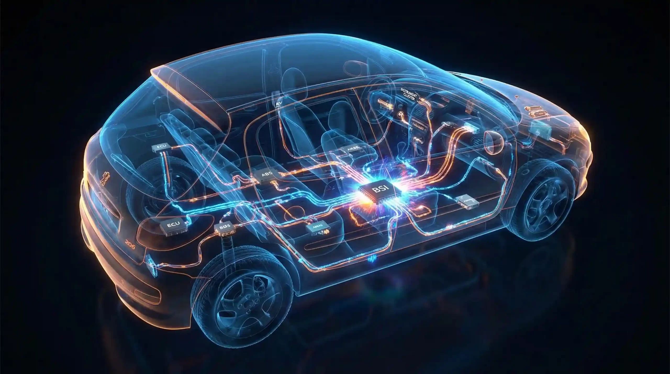 نمایش شماتیک سیستم برق مالتیپلکس و یونیت BSI در پژو ۲۰۶.