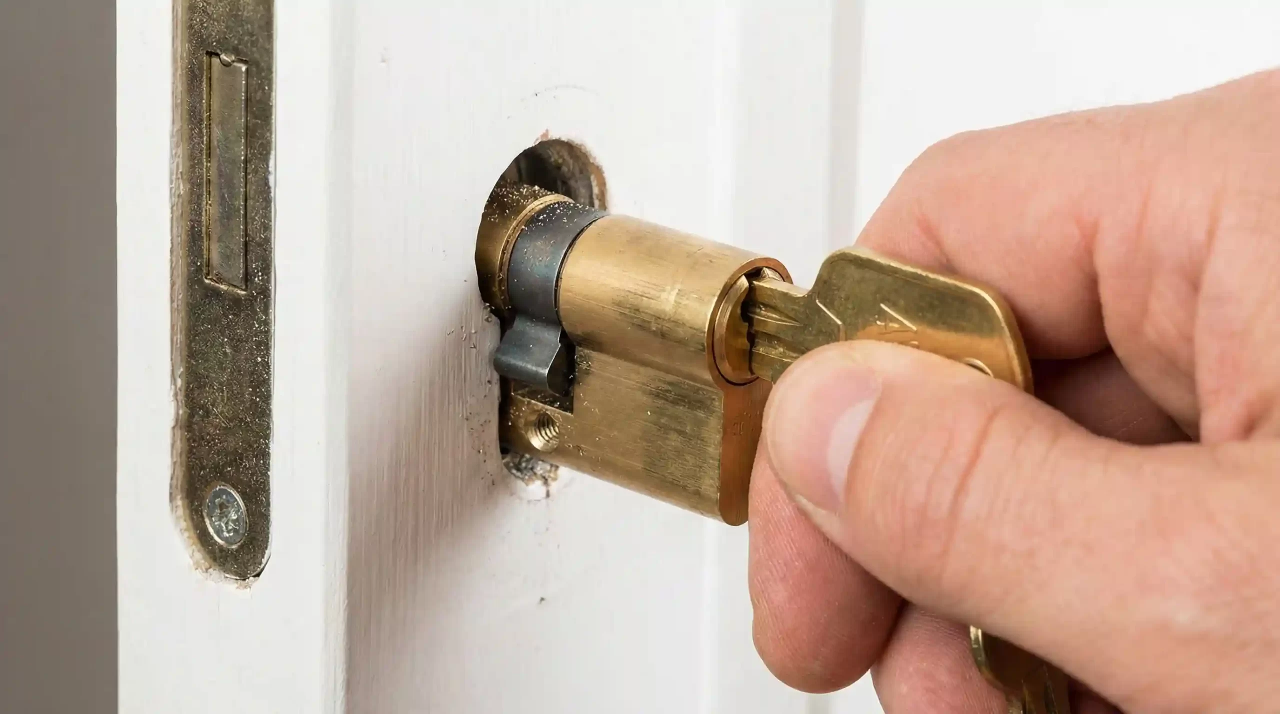 نحوه بیرون کشیدن مغزی قفل با چرخاندن جزئی کلید (قلق فنی).