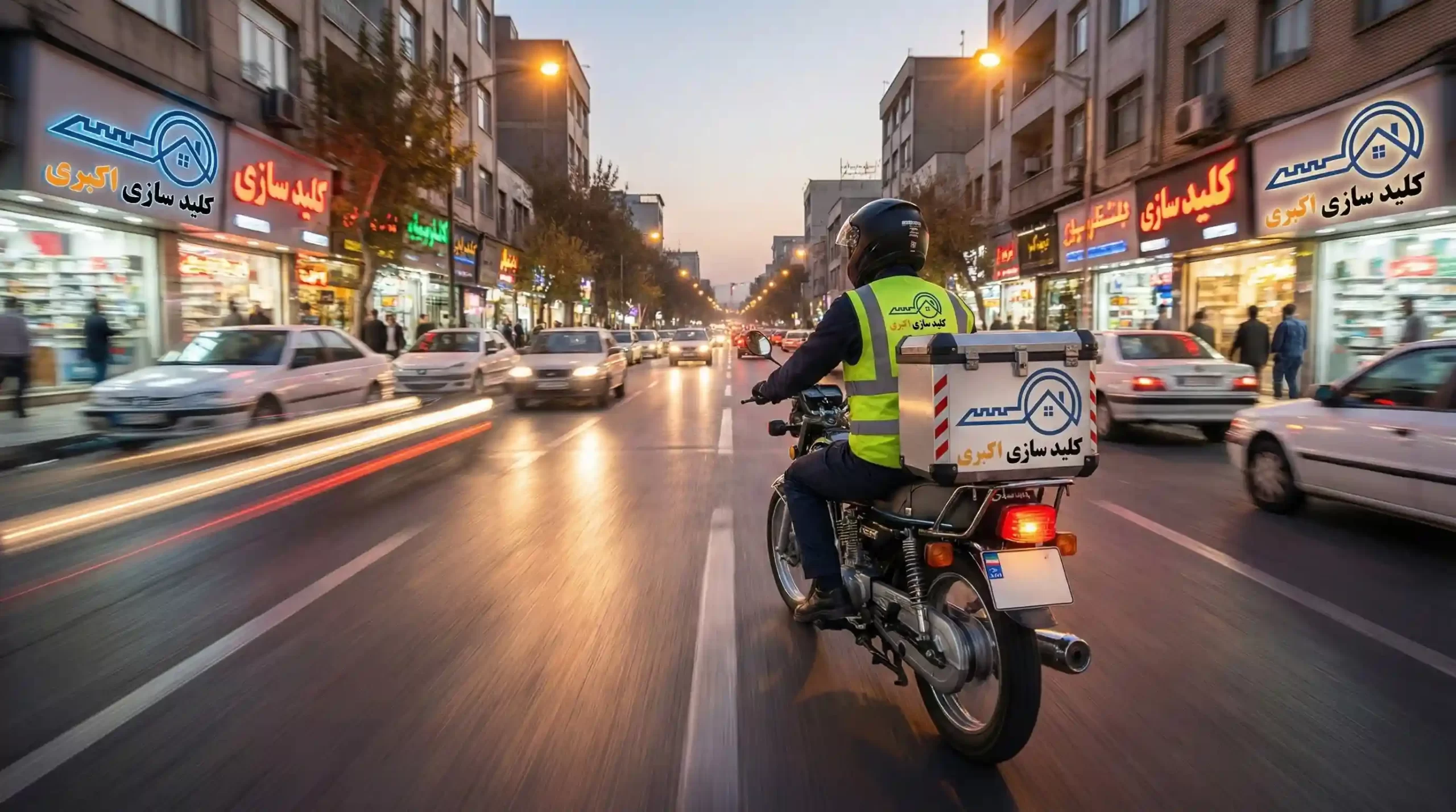 کلید سازی سیار شبانه‌روزی اکبری با موتور سیکلت مجهز در خیابان‌های اصلی تهرانپارس (اعزام فوری به تمام فلکه‌ها)