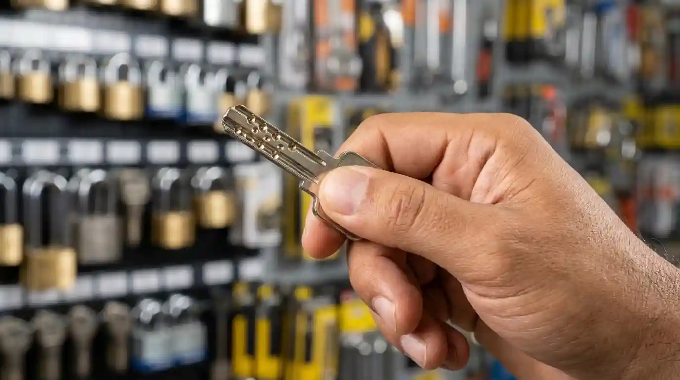 تصویر کلید کامپیوتری شیاردار مخصوص درب ضد سرقت در دست کلیدساز