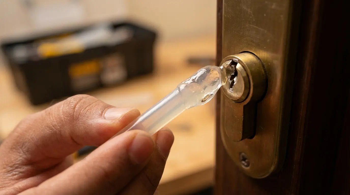 ترفند استفاده از چسب حرارتی و فندک برای درآوردن کلید شکسته از قفل درب.